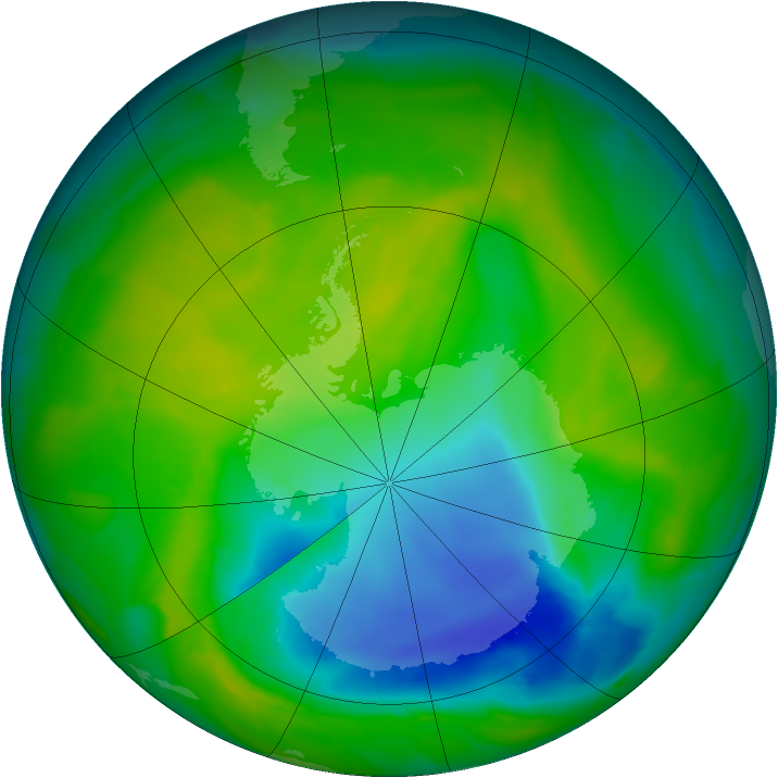 Antarctic ozone map for 10 November 2013